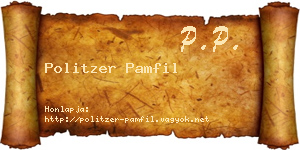 Politzer Pamfil névjegykártya